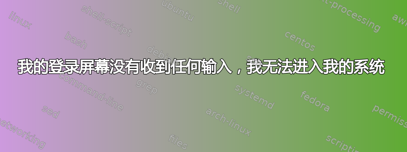 我的登录屏幕没有收到任何输入，我无法进入我的系统