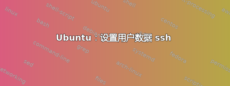 Ubuntu：设置用户数据 ssh