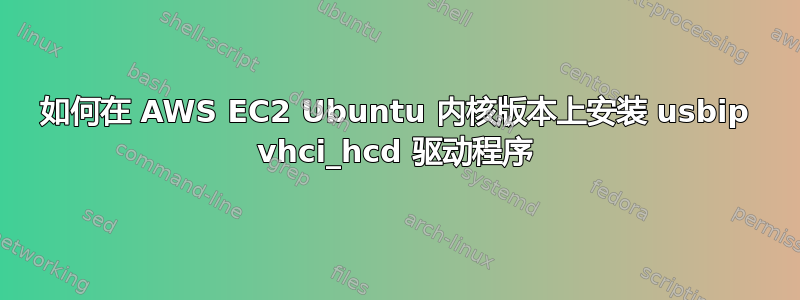 如何在 AWS EC2 Ubuntu 内核版本上安装 usbip vhci_hcd 驱动程序