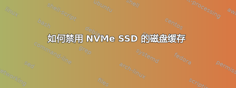 如何禁用 NVMe SSD 的磁盘缓存