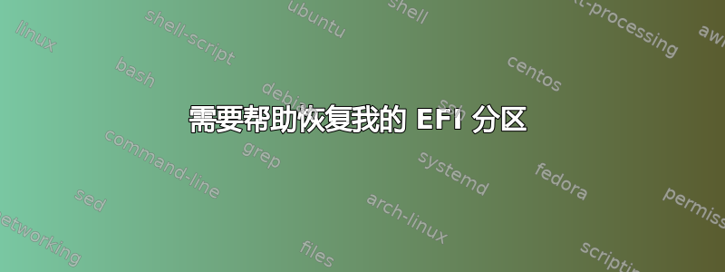 需要帮助恢复我的 EFI 分区