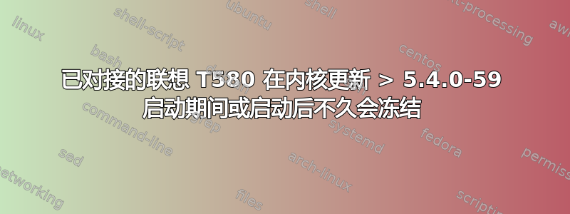 已对接的联想 T580 在内核更新 > 5.4.0-59 启动期间或启动后不久会冻结