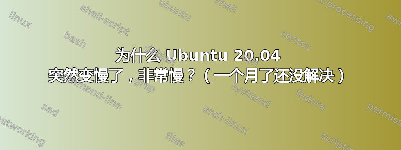 为什么 Ubuntu 20.04 突然变慢了，非常慢？（一个月了还没解决）