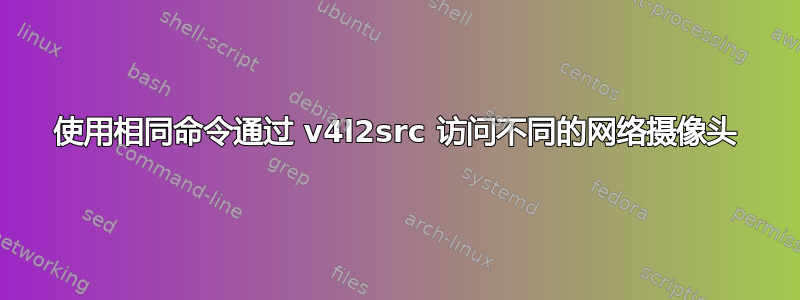 使用相同命令通过 v4l2src 访问不同的网络摄像头