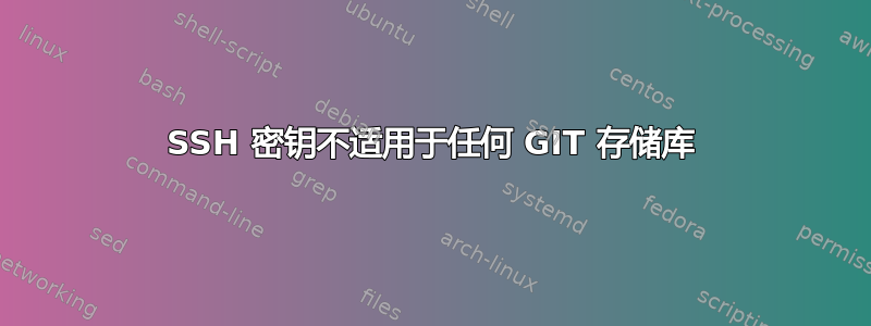 SSH 密钥不适用于任何 GIT 存储库