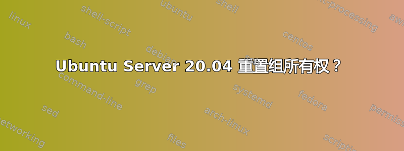 Ubuntu Server 20.04 重置组所有权？