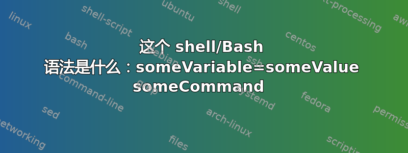 这个 shell/Bash 语法是什么：someVariable=someValue someCommand 