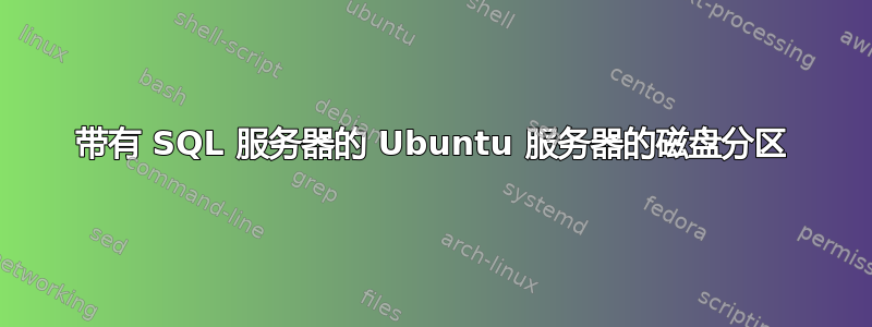 带有 SQL 服务器的 Ubuntu 服务器的磁盘分区