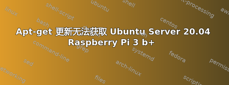 Apt-get 更新无法获取 Ubuntu Server 20.04 Raspberry Pi 3 b+ 