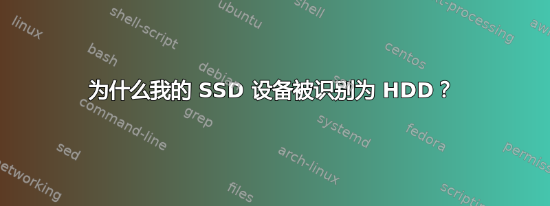 为什么我的 SSD 设备被识别为 HDD？