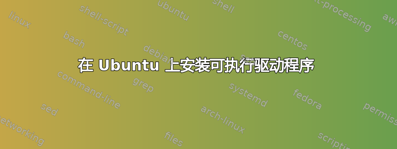 在 Ubuntu 上安装可执行驱动程序