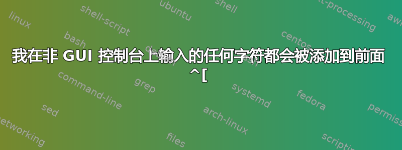 我在非 GUI 控制台上输入的任何字符都会被添加到前面 ^[