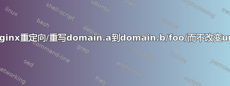 Nginx重定向/重写domain.a到domain.b/foo/而不改变url