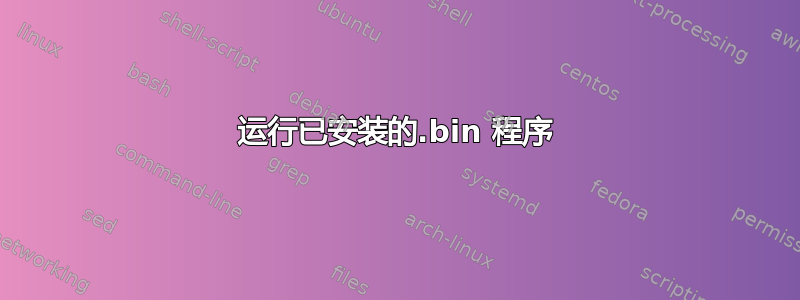 运行已安装的.bin 程序