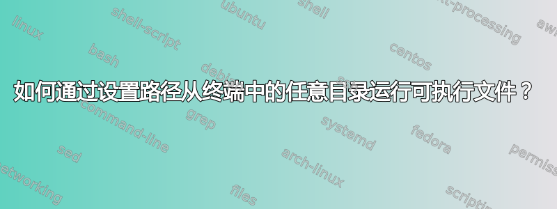 如何通过设置路径从终端中的任意目录运行可执行文件？