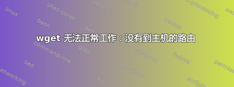 wget 无法正常工作：没有到主机的路由