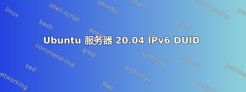 Ubuntu 服务器 20.04 IPv6 DUID