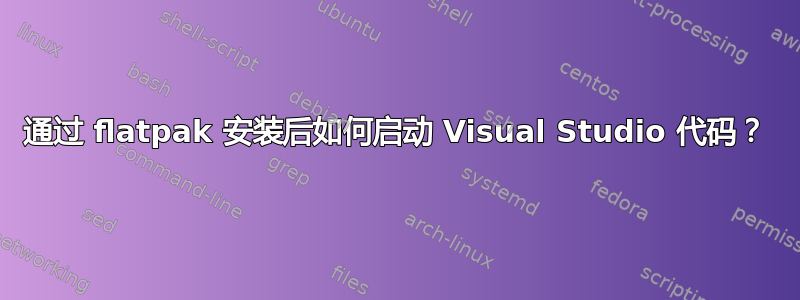 通过 flatpak 安装后如何启动 Visual Studio 代码？