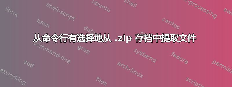 从命令行有选择地从 .zip 存档中提取文件