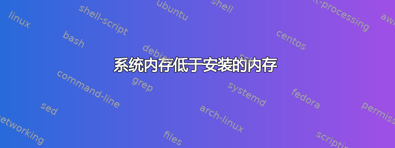 系统内存低于安装的内存