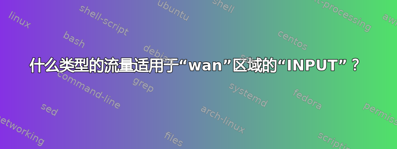 什么类型的流量适用于“wan”区域的“INPUT”？