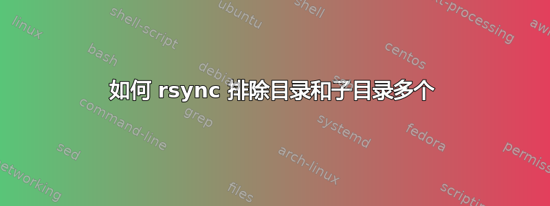 如何 rsync 排除目录和子目录多个