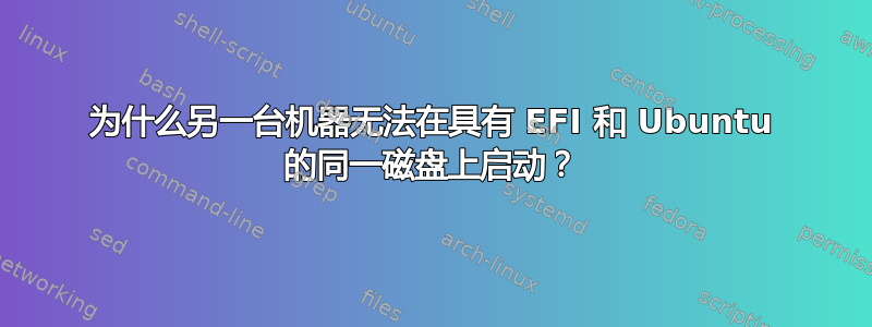 为什么另一台机器无法在具有 EFI 和 Ubuntu 的同一磁盘上启动？