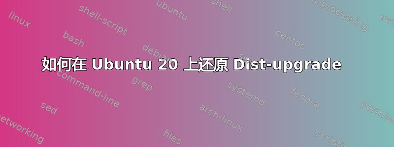 如何在 Ubuntu 20 上还原 Dist-upgrade 