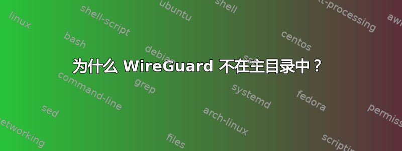 为什么 WireGuard 不在主目录中？