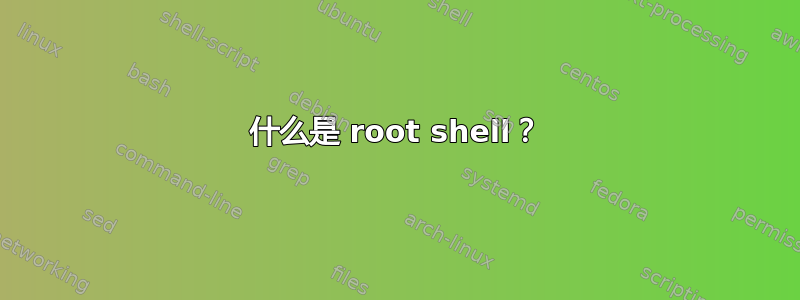 什么是 root shell？