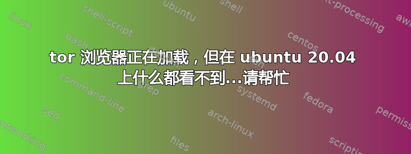 tor 浏览器正在加载，但在 ubuntu 20.04 上什么都看不到...请帮忙