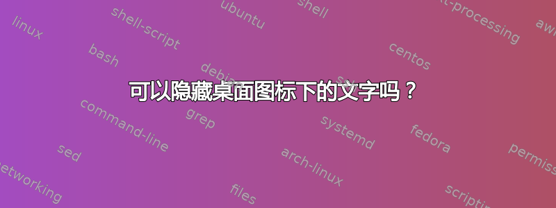 可以隐藏桌面图标下的文字吗？