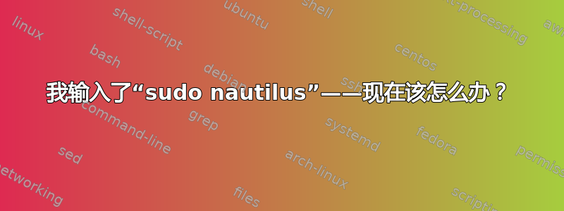 我输入了“sudo nautilus”——现在该怎么办？