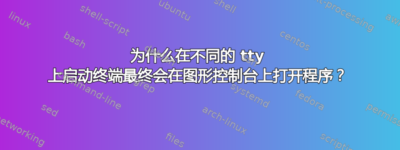 为什么在不同的 tty 上启动终端最终会在图形控制台上打开程序？