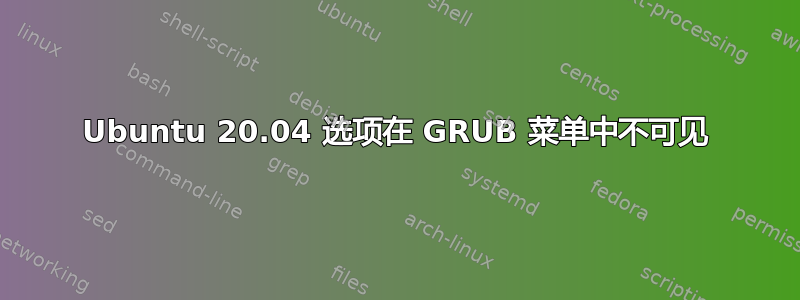 Ubuntu 20.04 选项在 GRUB 菜单中不可见