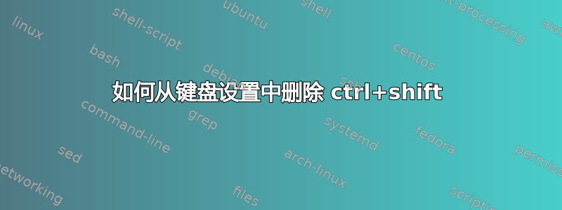 如何从键盘设置中删除 ctrl+shift