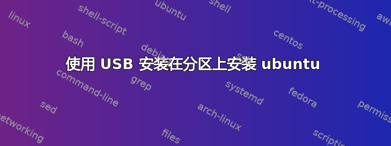 使用 USB 安装在分区上安装 ubuntu