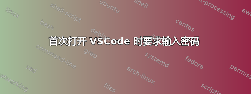 首次打开 VSCode 时要求输入密码