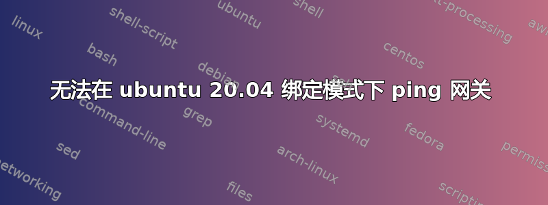 无法在 ubuntu 20.04 绑定模式下 ping 网关