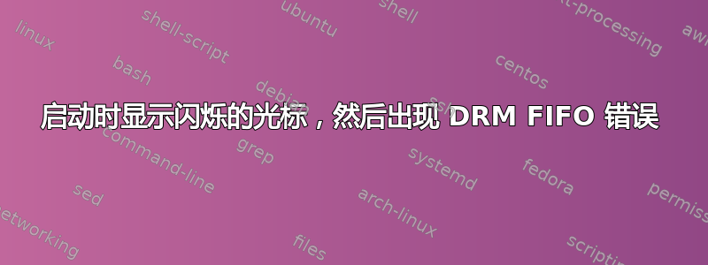 启动时显示闪烁的光标，然后出现 DRM FIFO 错误