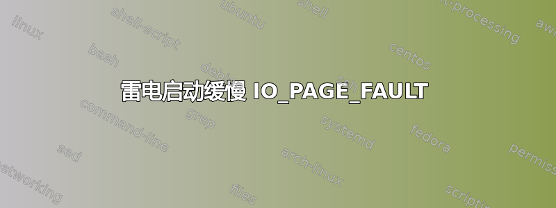 雷电启动缓慢 IO_PAGE_FAULT