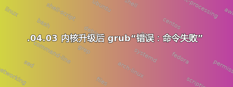 20.04.03 内核升级后 grub“错误：命令失败”