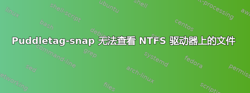 Puddletag-snap 无法查看 NTFS 驱动器上的文件