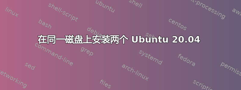 在同一磁盘上安装两个 Ubuntu 20.04