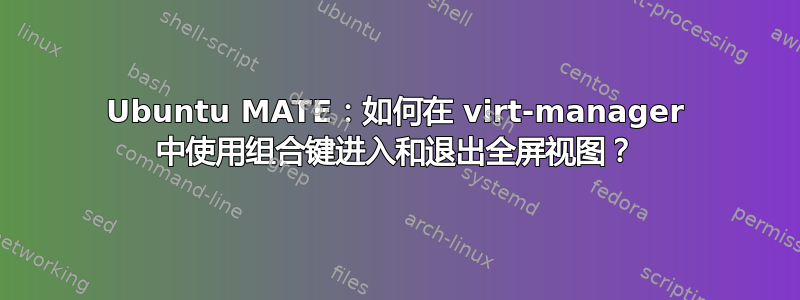 Ubuntu MATE：如何在 virt-manager 中使用组合键进入和退出全屏视图？