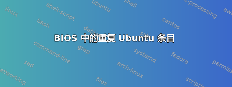 BIOS 中的重复 Ubuntu 条目