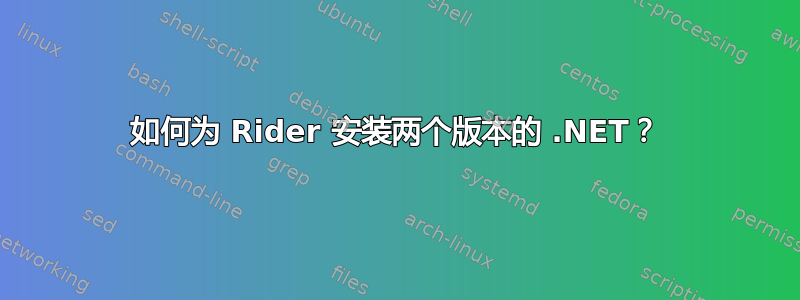 如何为 Rider 安装两个版本的 .NET？