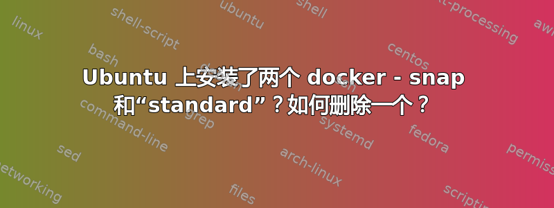 Ubuntu 上安装了两个 docker - snap 和“standard”？如何删除一个？