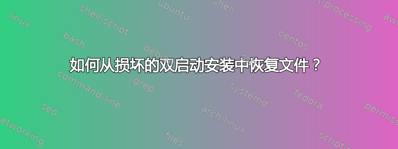 如何从损坏的双启动安装中恢复文件？