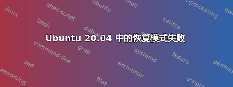 Ubuntu 20.04 中的恢复模式失败